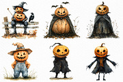 Watercolor Halloween Pumpkin Man, an Illustration by Craft Nest (Thumbnail 3 of 6)