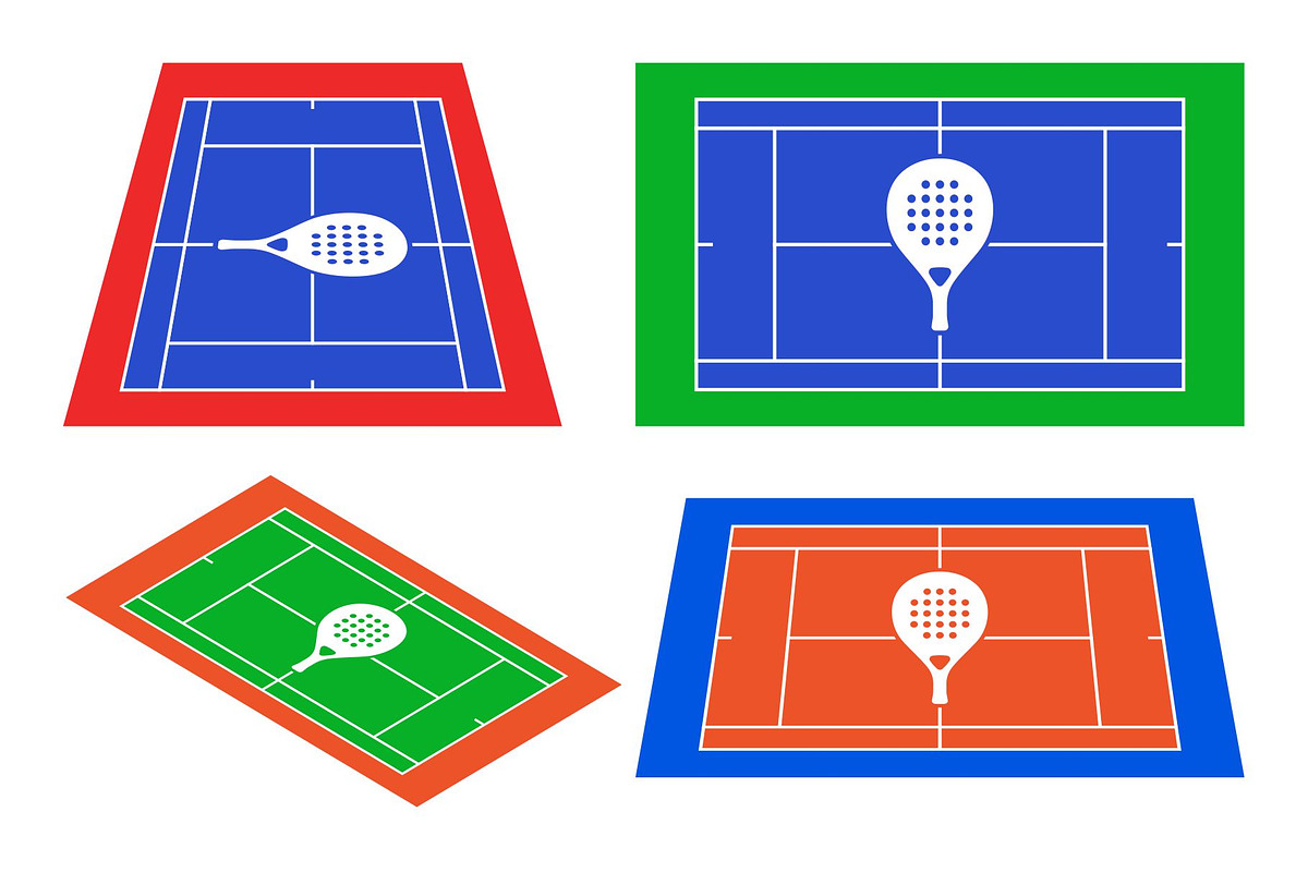 Set of Padel Tennis Court Design, a Sport Illustration by Buqancreative