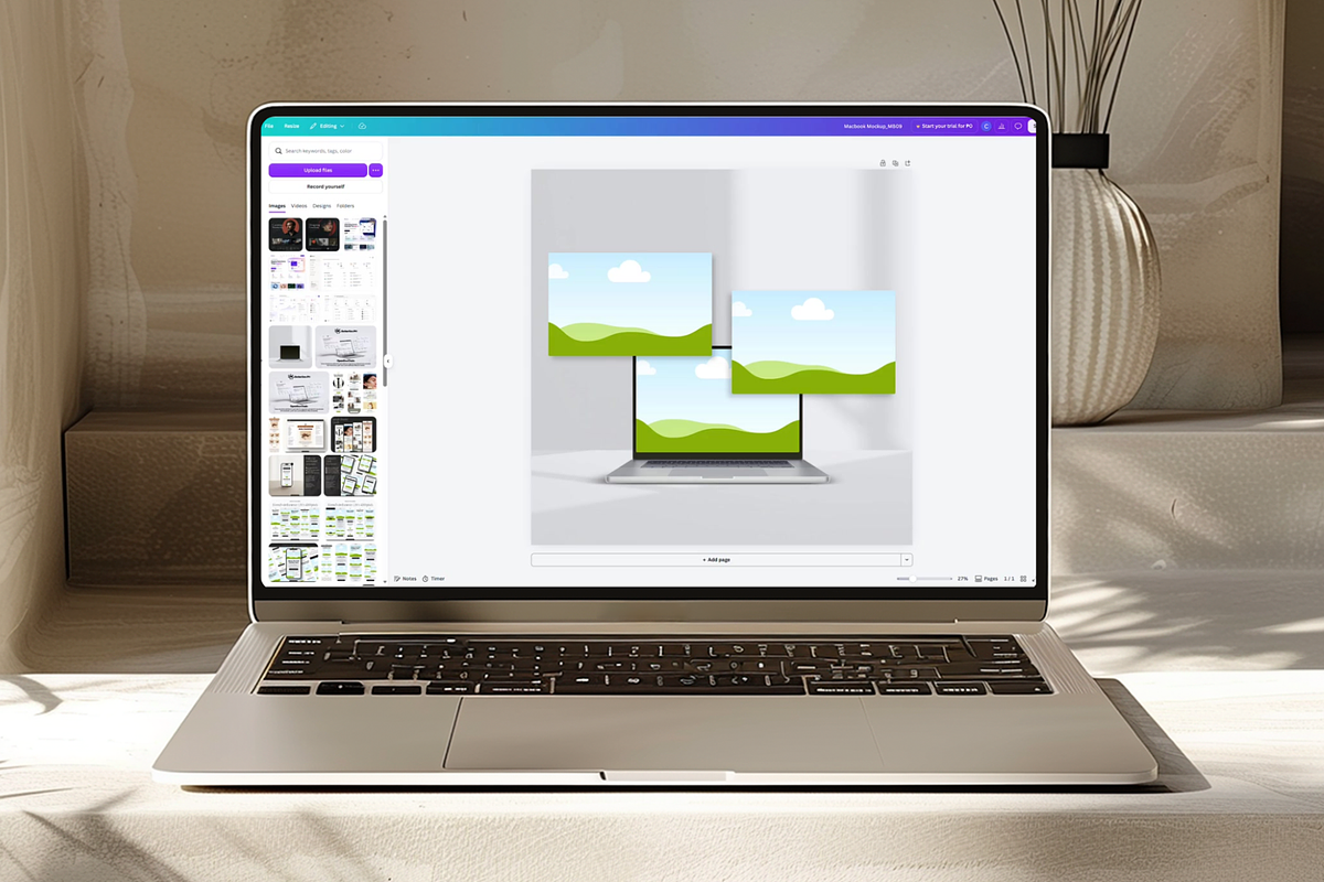 Canva Macbook Mockup Template, a Mac Mockup by Creatif Foundry (Photo 2 of 6)