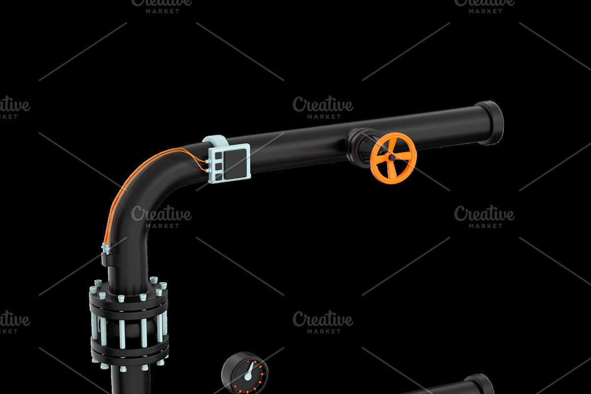 3d icon of black pipe, a Technology Illustration by Artem Varnitsin
