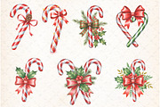 Christmas Candy Cane Clipart, an Illustration by Libby Wishes (Thumbnail 2 of 7)