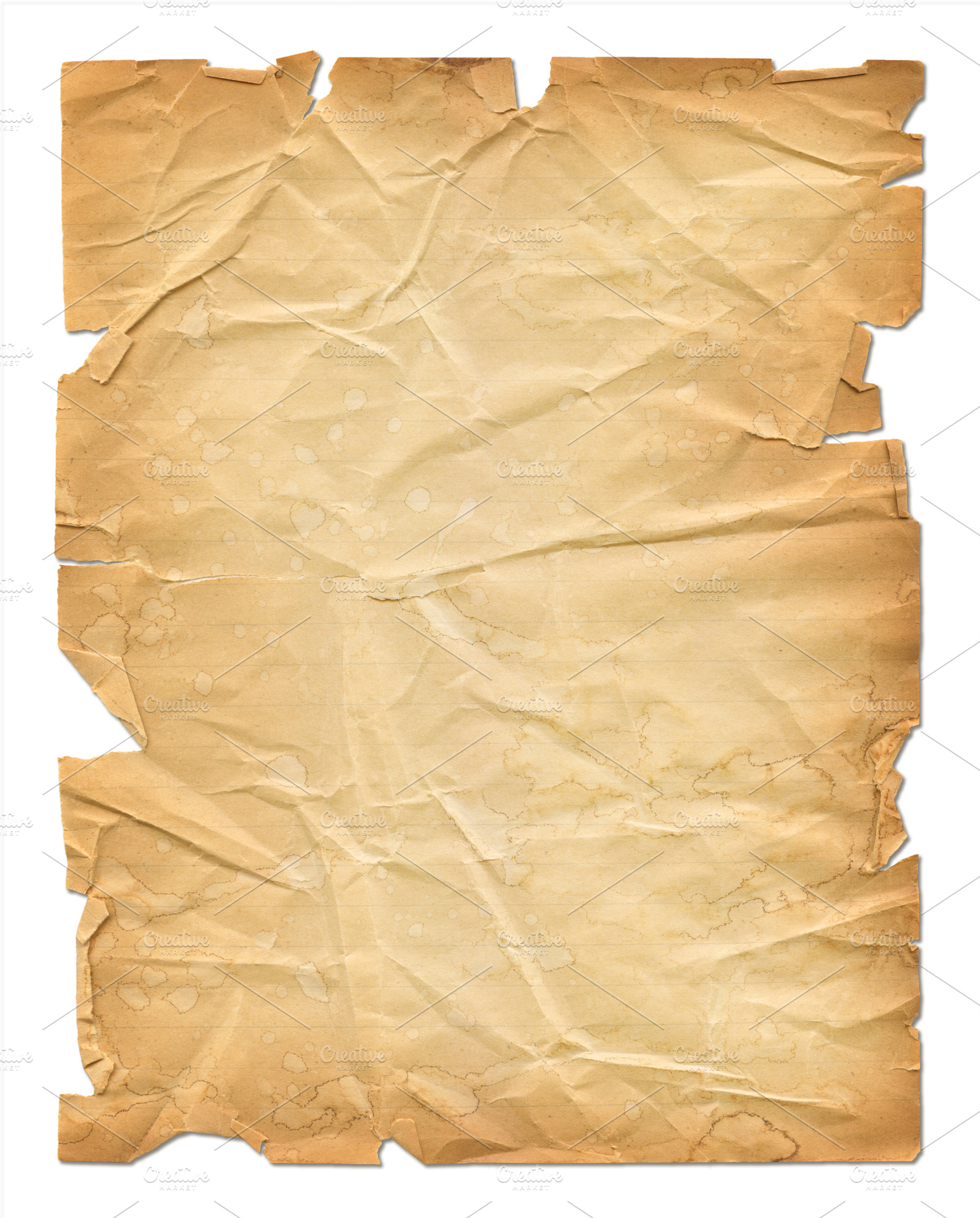 Stained vintage parchment paper isolated on white, a Background Photo by GoodGoods