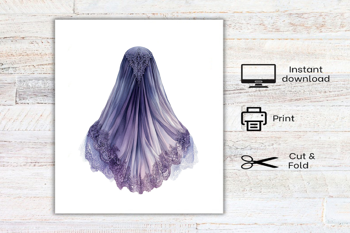 Watercolor Gothic Reverie Clipart, an Illustration by Canvas Craft (Photo 7 of 7)