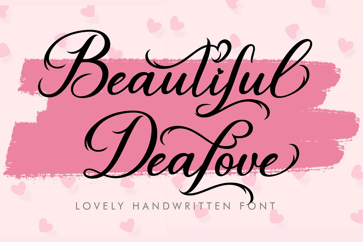Beautiful Dealove, a Handwritten Font by Yoga Letter (Photo 1 of 10)