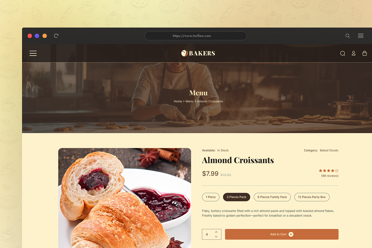 Bakers -Bakery HTML Website Template, a HTML Template by TNCFlow (Photo 4 of 5)