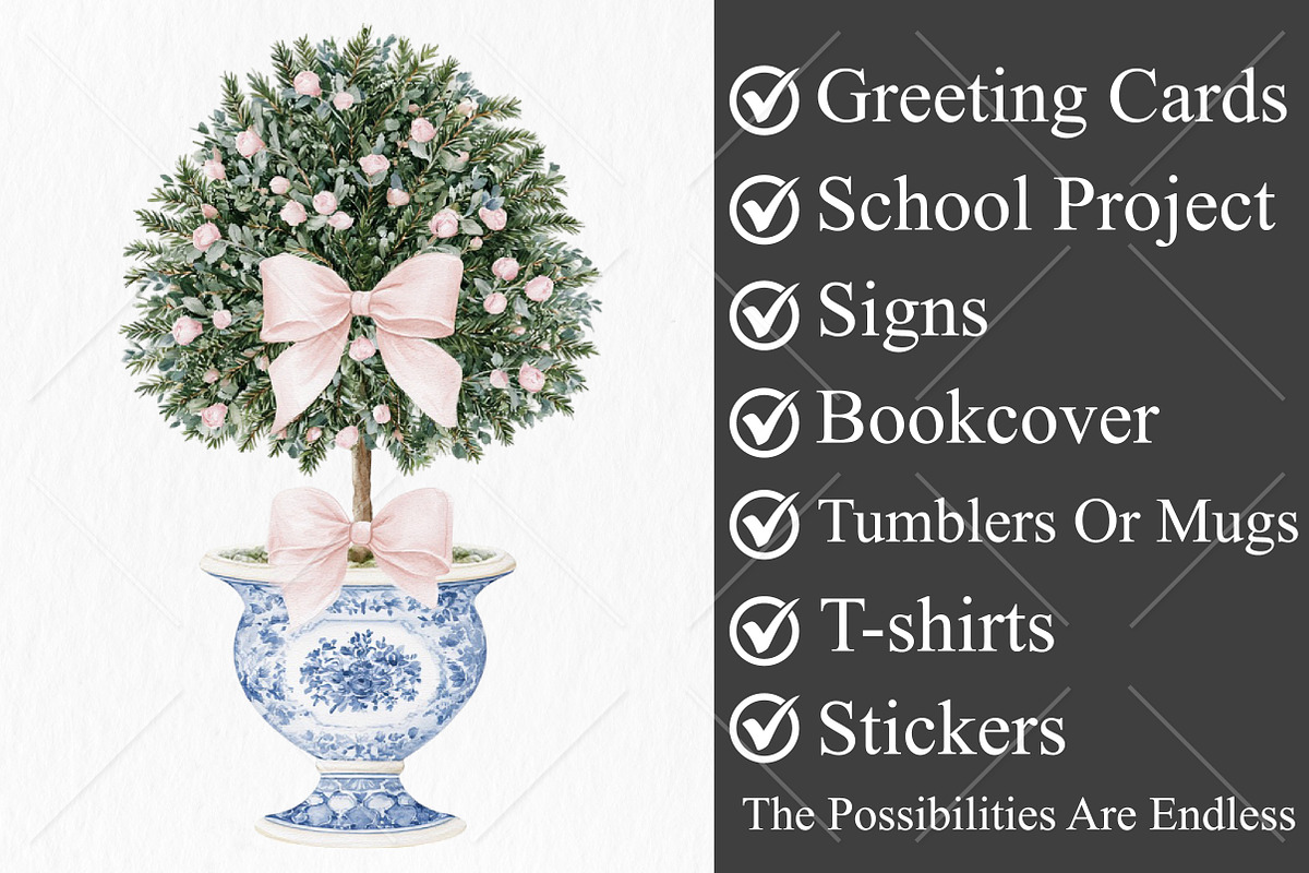 Watercolor Chinoiserie Christmas PNG, a Seasonal Illustration by Canvas Craft (Photo 3 of 10)