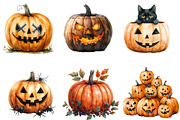 Halloween Pumpkin Clipart, an Illustration by DreamArtGraphic (Thumbnail 2 of 5)
