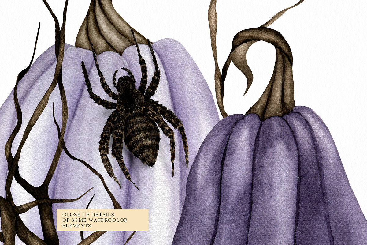 Watercolor Halloween clipart -30%, an Illustration by Ksenia Shmakova (Photo 8 of 10)