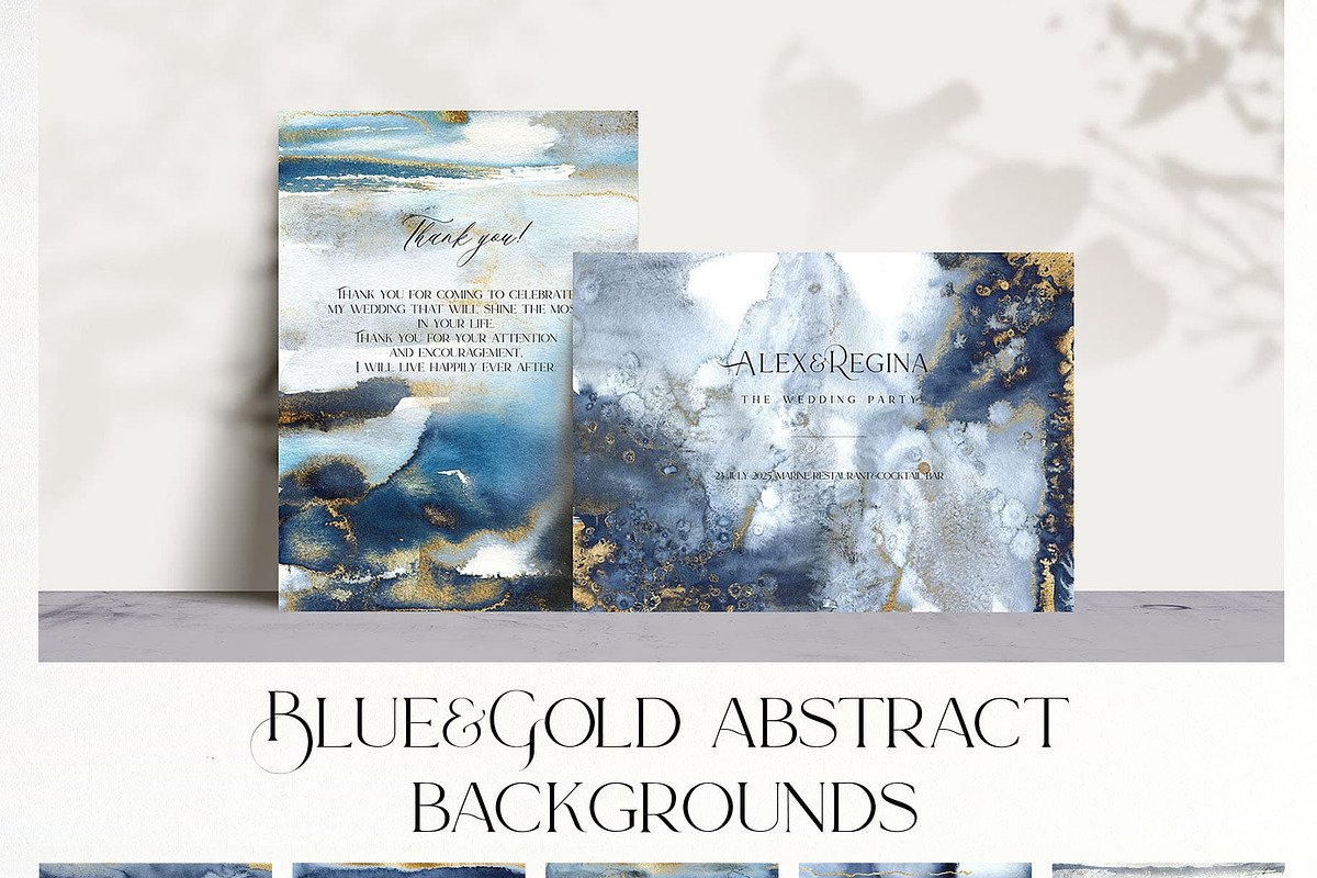 Deep blue watercolor backgrounds, a Texture Graphic by Yuliya Derbisheva (Photo 8 of 14)