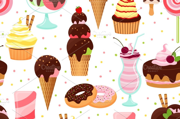 Ice Cream And Sweets Pattern