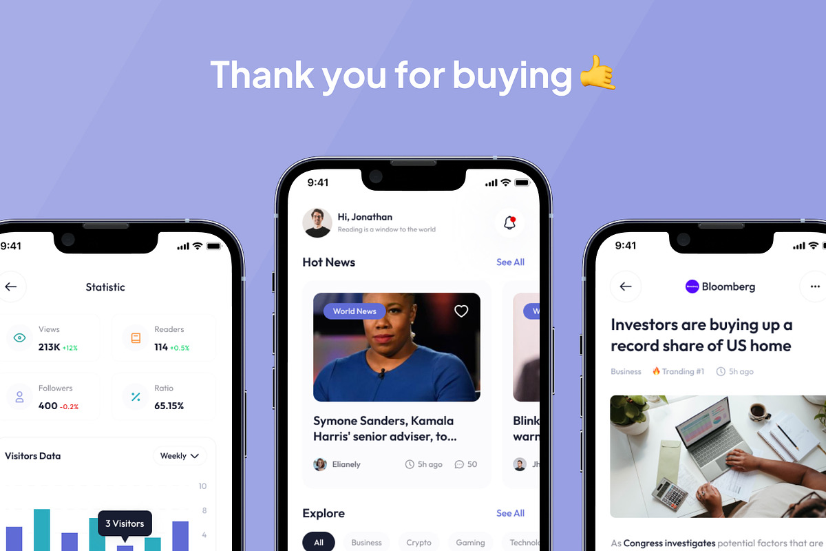 Paragraf - News Portal App Ui Kits, an UI Kit Template by Minialis (Photo 6 of 6)