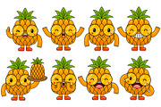 Pineapple Mascot Vector Pack, an Illustration by MEDZ (Thumbnail 1 of 5)
