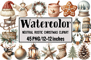 Neutral Rustic Christmas Clipart, an Illustration by Design Market (Thumbnail 1 of 3)