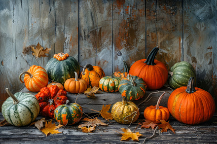 A cluster of pumpkins and gourds res, a Photo by Iftikhar Alam