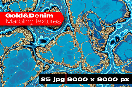 DENIM color with gold textures, a Texture Graphic by tkdesign