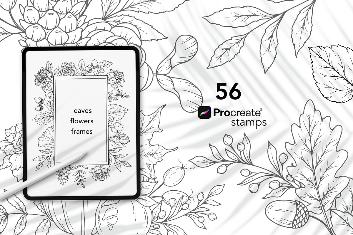 Fall Foliage Procreate Stamps, a Brush Add-On by CaraulanStore (Photo 1 of 5)