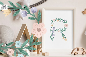 Pastel Floral Alphabet Letters