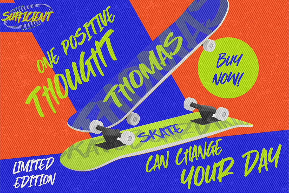SUFFICIENT - Fast Brush Font, a Font by Gassstype (Photo 3 of 8)
