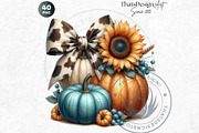 Fall Western coquette bow pumpkins, a Seasonal Illustration by ThatsDesignArt (Thumbnail 10 of 10)