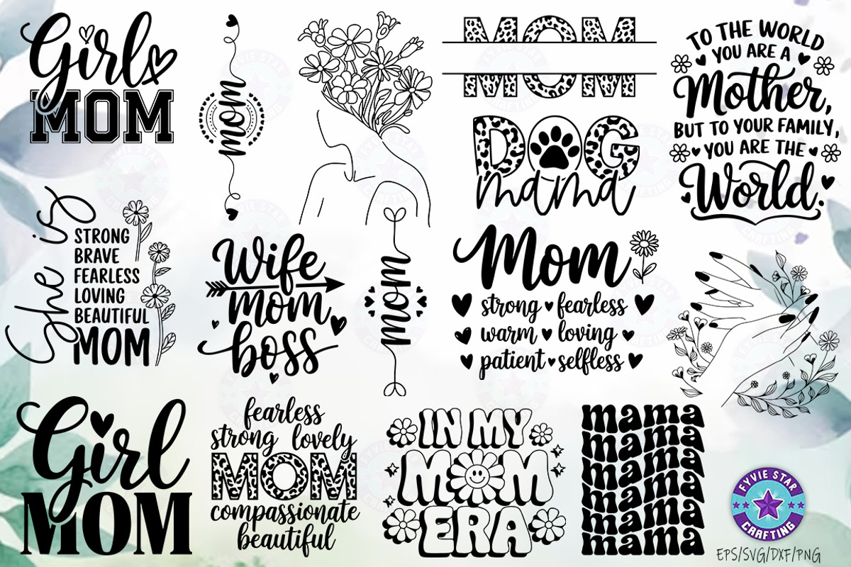 Mother's Day Svg Bundle, an Object Graphic by FiveStarCrafting (Photo 1 of 12)