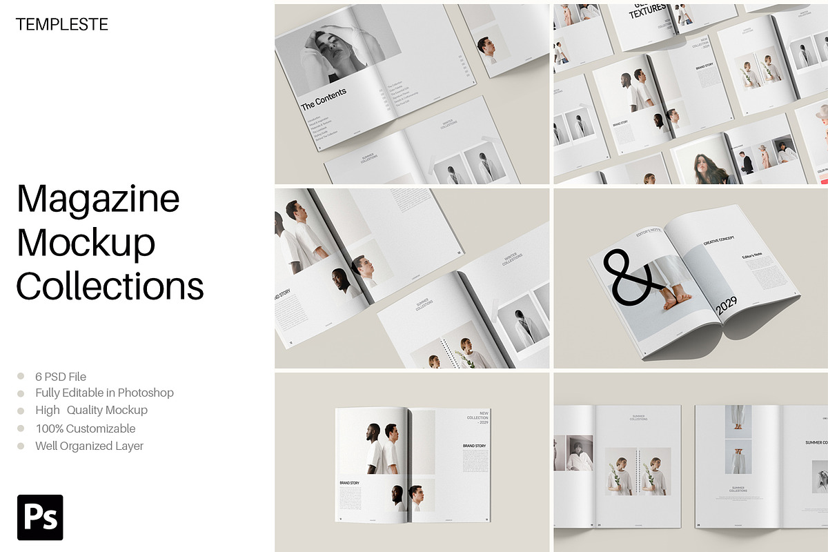 A4 Magazine Mockup Collection, a Books & Magazine Mockup by Templeste (Photo 1 of 7)