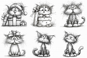 Whimsical Christmas Cat Clipart, an Illustration by Libby Wishes (Thumbnail 3 of 9)