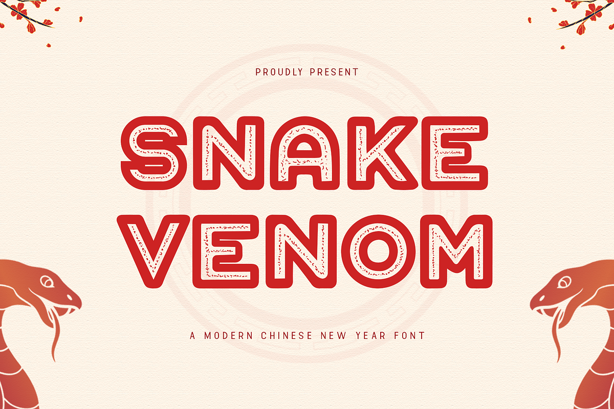 Snake Venom - Modern Chinese NewYear, a Sans Serif Font by overlaytemplates (Photo 1 of 5)