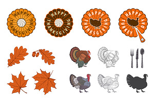 Thanksgiving Day design elements