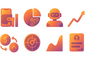 Colorful digital icons representing, a Finance Illustration by ZinetroN