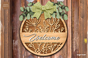 Welcome Floral Door Sign SVG Bundle, a Decorative Illustration by svgocean (Thumbnail 15 of 16)