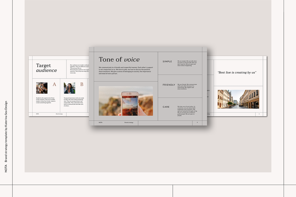 Brand strategy / Brand book template, a Marketing Template by Katerina.Sea.Design (Photo 2 of 7)