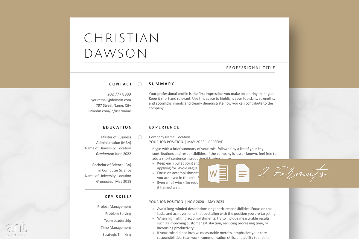 Moderm Resume Template - Christian, a Resume Template by AntDesignStudio (Photo 1 of 9)
