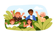 Children play hide and seek game set, a Person Illustration by Good Studio (Thumbnail 2 of 5)