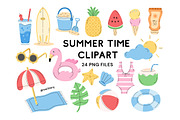 Summer Time Clipart - Swiitery, a Seasonal Illustration by Iconixar & Friends (Thumbnail 1 of 2)