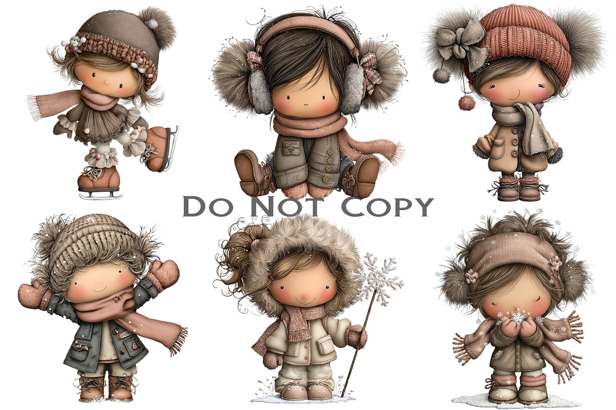 Whimsical Winter Kids Clipart, an Illustration by Craft Nest (Photo 10 of 11)