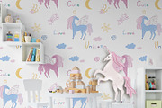 Unicorn pattern + BONUS 98 elements, a Pattern Graphic by Lineli (Thumbnail 6 of 11)
