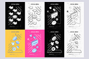 Social media abstract posters, an Illustration by Andrew_Derr (Thumbnail 2 of 5)