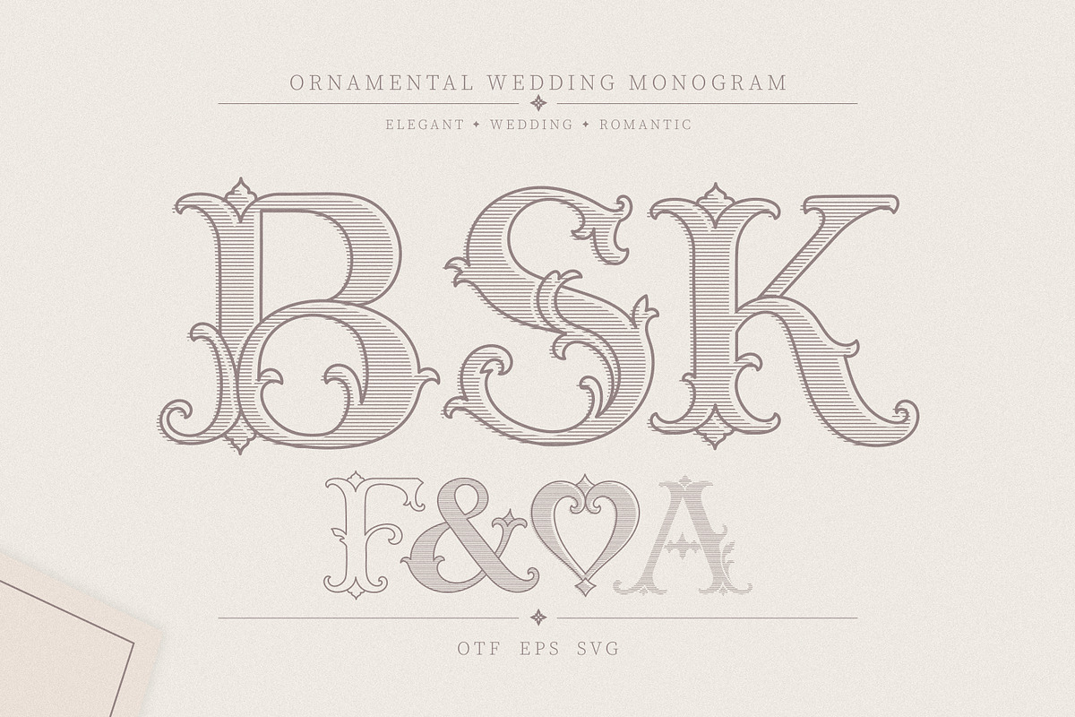 Ornamental Monogram fonts set, a Serif Font by MaxArt Foundry (Photo 1 of 8)