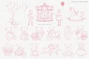 Vintage nursery clipart bundle, an Object Illustration by Sensual Art (Thumbnail 4 of 13)