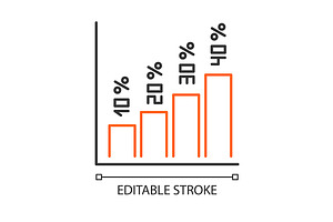 Vertical Histogram Linear Icon