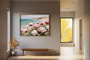 Pink Peonies Coastal Painting, a Background Graphic by Floraphoria (Thumbnail 3 of 9)