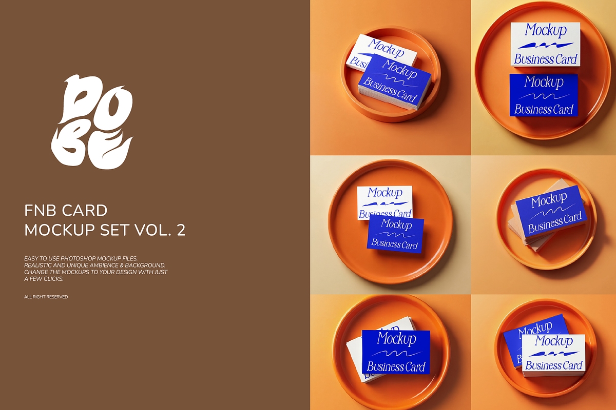 FnB Card Mockup Set - Vol 2, a Merchandise Mockup by DOBE Studio (Photo 1 of 5)