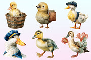 Watercolor Cute Little Ducks Clipart, a Graphic by CitraGraphics (Thumbnail 2 of 4)