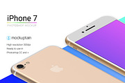 Iphone 7 Mockup White Gold Isometric, an iPhone Mockup by mockuptain (Thumbnail 2 of 6)