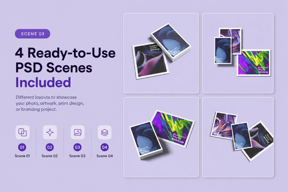 Minimalist Polaroid Photo Mockup PSD, a Merchandise Mockup by ianmikraz (Photo 3 of 14)