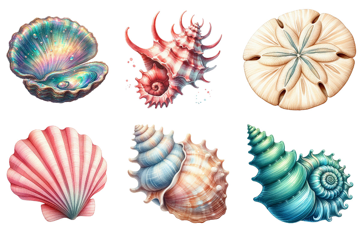 Ocean Sea Shell Sublimation Clipart, an Illustration by SinaCreation (Photo 3 of 5)
