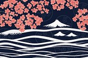 Japanese Cherry Blossom Wave Pattern, a Pattern Graphic by KA7-Designs (Thumbnail 8 of 11)