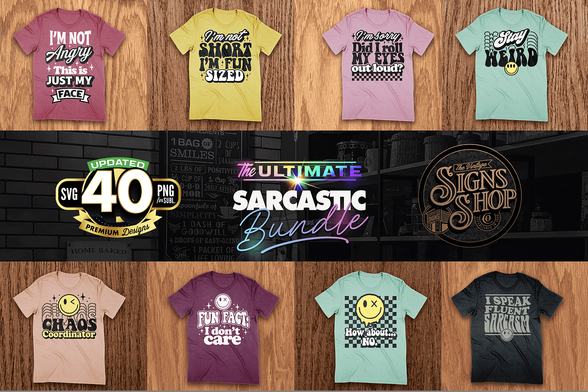 The Mega Sarcastic T-shirt Bundle, an Object Graphic by Asaelv Shop! (Photo 5 of 12)
