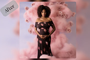 10 Pink Floral Maternity Backdrops, a Layer Style Add-On by NSTUDIO (Thumbnail 9 of 9)