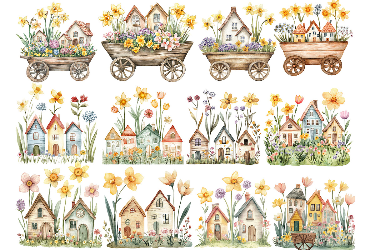 Spring woodland animal with bouquet, an Animal Illustration by Usis (Photo 3 of 7)